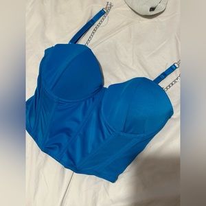 blue corset